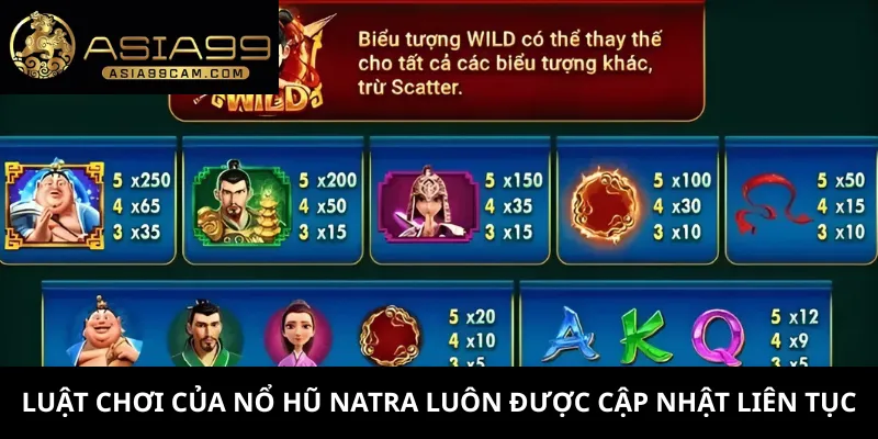 Luật chơi của nổ hũ Natra luôn được cập nhật liên tục